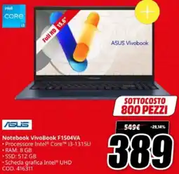 MediaWorld ASUS Notebook VivoBook F1504VA offerta