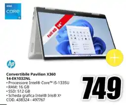 MediaWorld hp Convertibile Pavilion X360 14-EK1032NL offerta
