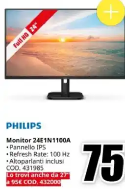 MediaWorld PHILIPS Monitor 24E1N1100A offerta