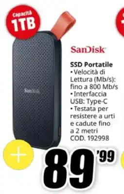 MediaWorld SanDisk SSD Portatile offerta