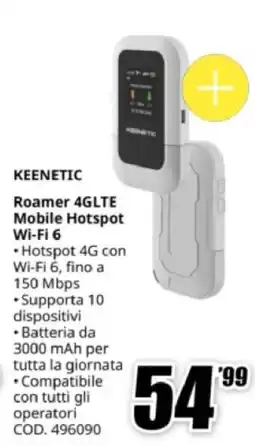MediaWorld KEENETIC Roamer 4GLTE Mobile Hotspot Wi-Fi 6 offerta