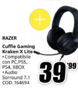 MediaWorld RAZER Cuffie Gaming Kraken X Lite offerta