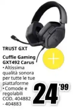 MediaWorld TRUST GXT Cuffie Gaming GXT492 Carus offerta