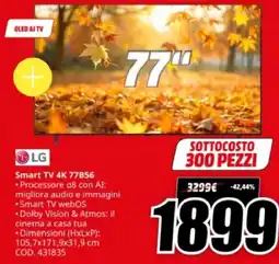 MediaWorld LG Smart TV 4K 77B56 offerta