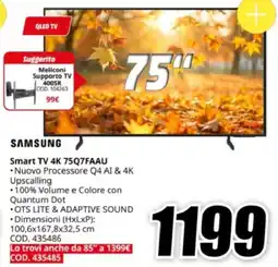 MediaWorld SAMSUNG Smart TV 4K 75Q7FAAU offerta
