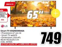 MediaWorld LG Smart TV 65QNED80A6A offerta