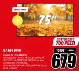 MediaWorld SAMSUNG Smart TV 75U8000FU offerta
