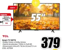 MediaWorld TCL Smart TV 55P7K offerta