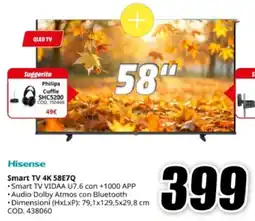 MediaWorld Hisense Smart TV 4K 58E7Q offerta