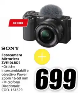 MediaWorld SONY Fotocamera Mirrorless ZVE10LBDI offerta