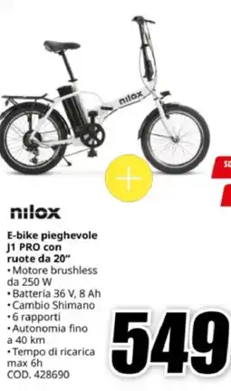 MediaWorld nilox E-bike pieghevole J1 PRO con ruote da 20" offerta