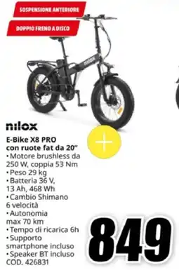 MediaWorld nilox E-Bike X8 PRO con ruote fat da 20" offerta