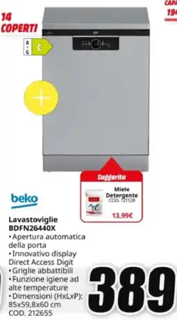 MediaWorld beko Lavastoviglie BDFN26440X offerta