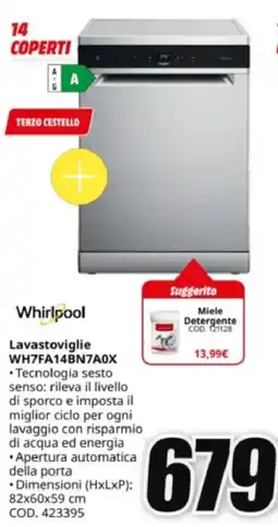 MediaWorld Whirlpool Lavastoviglie WH7FA14BN7A0X offerta
