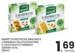 Despar Barretta proteiche arachidi e caramello salato/arachidi e cioccolato fondente DESPAR VITAL offerta