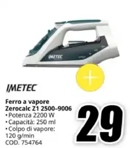 MediaWorld IMETEC Ferro a vapore Zerocalc Z1 2500-9006 offerta