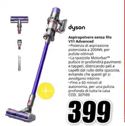 MediaWorld dyson Aspirapolvere senza filo V11 Advanced offerta