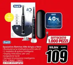 MediaWorld Oral-B Spazzolino Elettrico i06s Grigio e Nero offerta