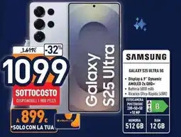 Unieuro SAMSUNG GALAXY S25 ULTRA 5G offerta