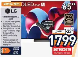 Unieuro LG SMART TV OLED EVO AI 65C55 offerta