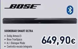 Unieuro BOSE Soundbar smart ultra offerta