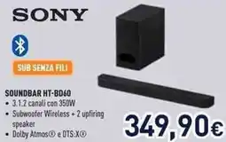 Unieuro SONY SOUNDBAR HT-BD60 offerta