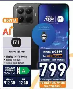 Unieuro XIAOMI 15T PRO offerta