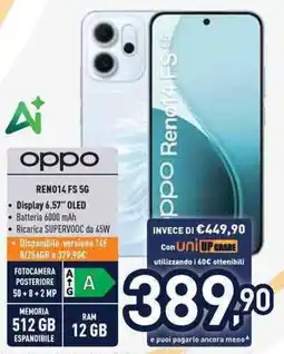 Unieuro oppo REN014 FS 5G offerta