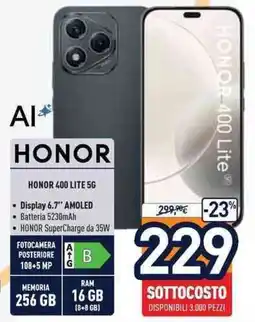 Unieuro HONOR 400 Lite 5G offerta