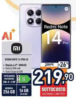 Unieuro REDMI NOTE 14 PRO 4G offerta