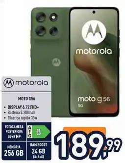 Unieuro motorola MOTO G56 offerta