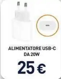 Unieuro Alimentatore USB-C DA 20W offerta