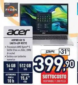Unieuro acer ASPIRE GO 15 (AG15-42P-R5TY) offerta