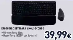 Unieuro Ergonomic keyboard & mouse combo offerta