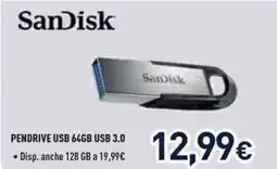 Unieuro SanDisk PENDRIVE USB 64GB USB 3.0 offerta