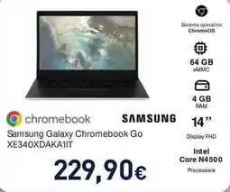 Unieuro Samsung Galaxy Chromebook Go XE340XDAKA1IT offerta