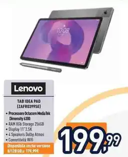 Unieuro Lenovo TAB IDEA PAD (ZAFRO399SE) offerta