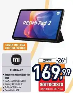 Unieuro REDMI PAD 2 offerta