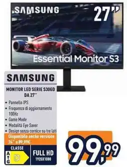 Unieuro SAMSUNG MONITOR LED SERIE S30GD DA 27'' offerta