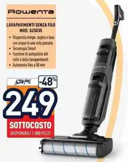 Unieuro ROWENTA LAVAPAVIMENTI SENZA FILO MOD. GZ5035 offerta