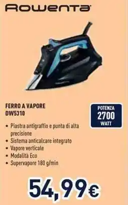 Unieuro ROWENTA FERRO A VAPORE DW5310 offerta