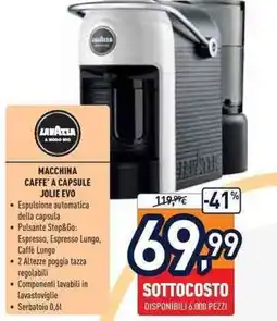 Unieuro LAVAZZA MACCHINA CAFFE' A CAPSULE JOLIE EVO offerta