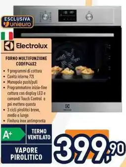 Unieuro Electrolux FORNO MULTIFUNZIONE CODFP46X2 offerta