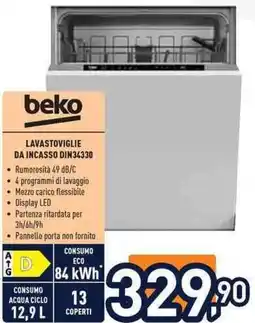 Unieuro beko LAVASTOVIGLIE DA INCASSO DIN34330 offerta