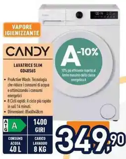 Unieuro CANDY LAVATRICE SLIM GD48S6S offerta