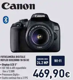 Unieuro Canon FOTOCAMERA DIGITALE REFLEX EOS2000D 18-55 DC offerta