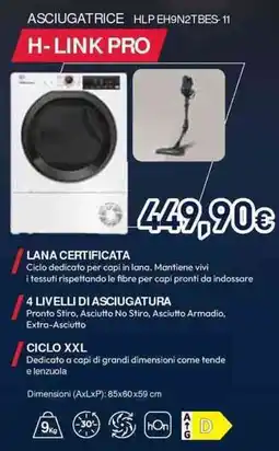 Unieuro Hoover ASCIUGATRICE HLP EH9N2TBES-11 H-LINK PRO offerta