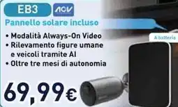 Unieuro EZVIZ EB3 Pannello solare incluso offerta