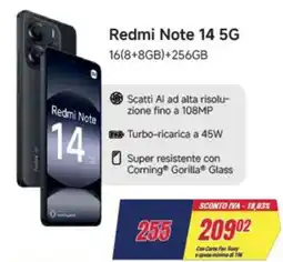 Trony Redmi Note 14 5G 16(8+8GB)+256GB offerta