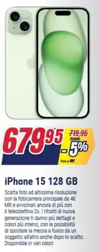 Trony iPhone 15 128 GB offerta